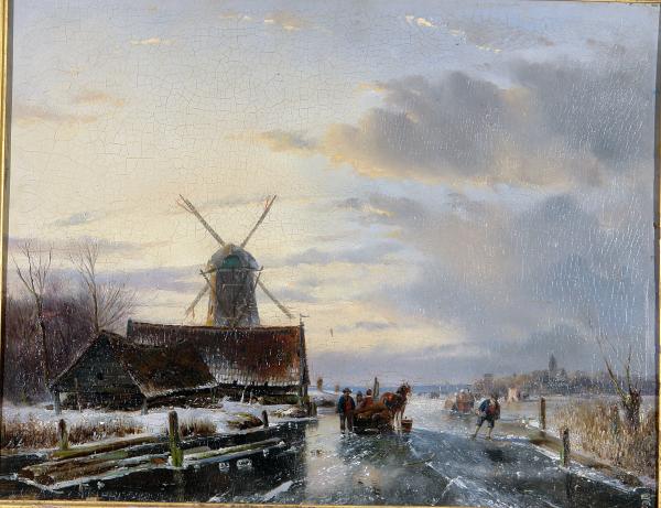 A Dutch winter landscape - Follower of H.P. KOEKKOEK
