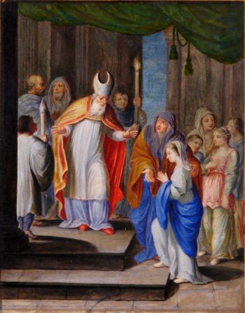 The presentation of the Madonna at the Temple - Roman school 17th century (a pair)