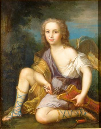 Portrait de jeune garçon en Cupidon - Suiveur de Pierre Gobert (1662-1744)
