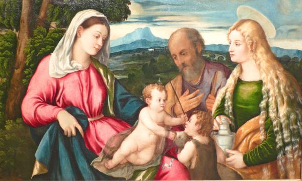 Sainte Famille avec Marie Madeleine et le petit Saint Jean Baptiste - 