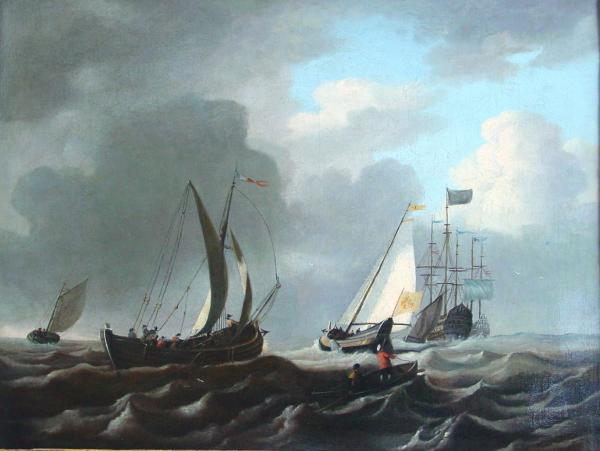 Bateaux de pêche - Ecole hollandaise du XVIIIème