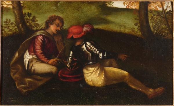 Musicien et soldat - Giorgione (à la manière de)