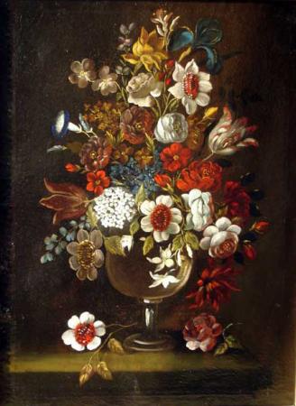 Fleurs dans un vase en verre (2/2) - Andrea Belvedere 1652-1732 (suiveur de)